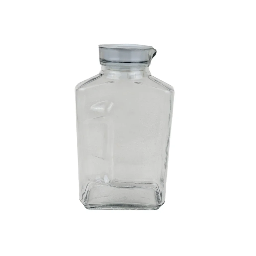 Anchor Hocking Glass Juice Carafe Pitcher with Lid‎ 1 Quart Clear Square USA